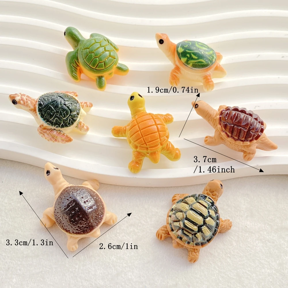 7Pcs Resin Cartoon 3D Cute Various turtles Flat Back Scrapbooking DIY Jewelry Craft Decoration Accessories