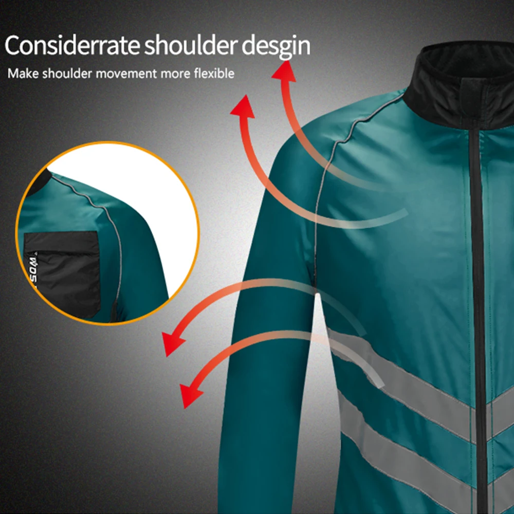 WOSAWE Men Cycling Windbreaker Lightweight Windproof Water Resistant Bike Jacket Outdoor Sport Coat Racing Long Sleeve Jersey