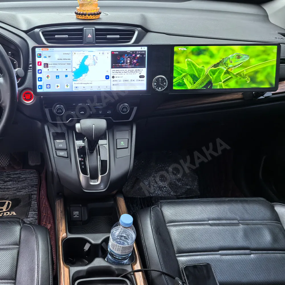 24,6 "Carplay Auto Radio Für Honda CRV CR-V 2017-2021 Dual Screen Android Auto Stereo Multimedia GPS Navi band Recorder Kopf Einheit