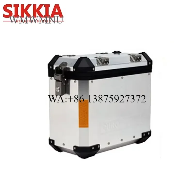 Wmwmnu for Silver 44x20x42cm Aluminum Motorcycle Pannier Side Bags Side Box Accessory