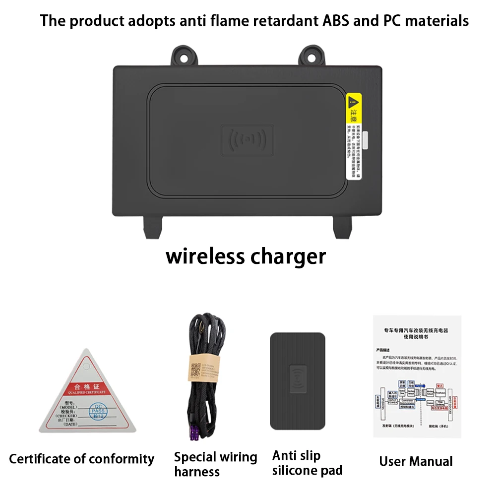 ZJCGO-Chargeur rapide sans fil pour téléphone portable, 15W, pour Mercedes Benz GLS X167 GLE W167 V167 2019 2020 2021 2022 2023