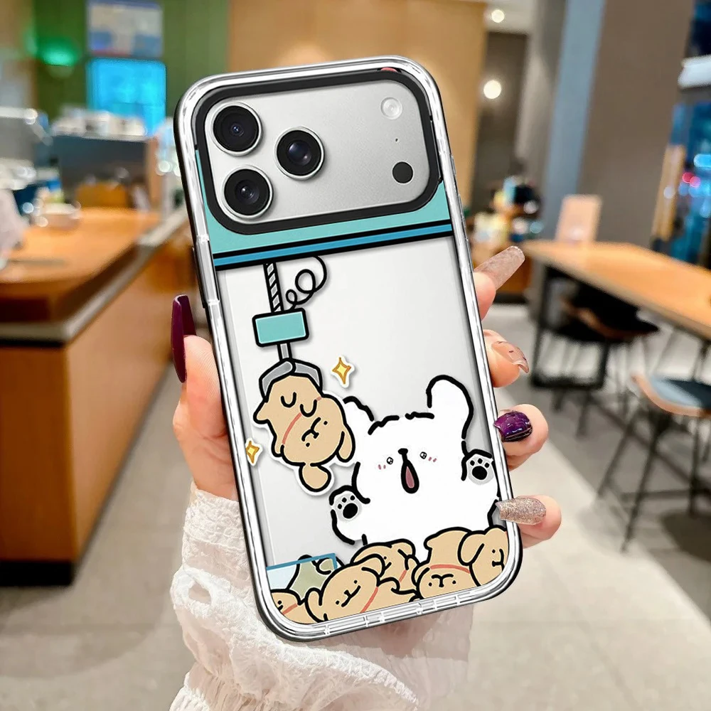 

Cartoon Claw Machine Dog Impact Black / White Border Magnetic Cover for IPhone 12 13 14 15 16 17 Pro Max Case for IPhone 17 Air