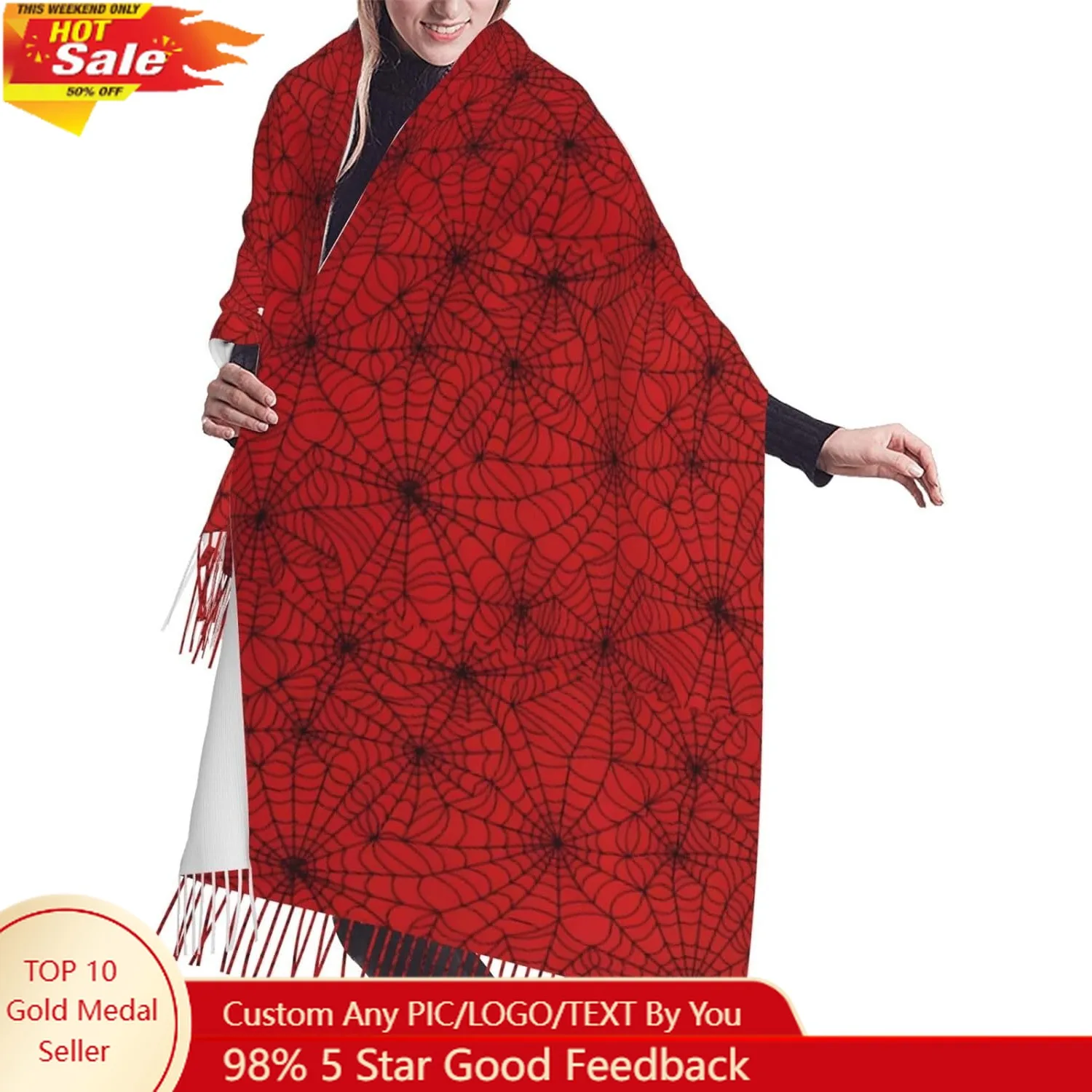 

Colorful Tie Dye Scarf Long Shawl Wraps Soft Blanket Scarves Fringe Scarf for Women Men Fall Winter