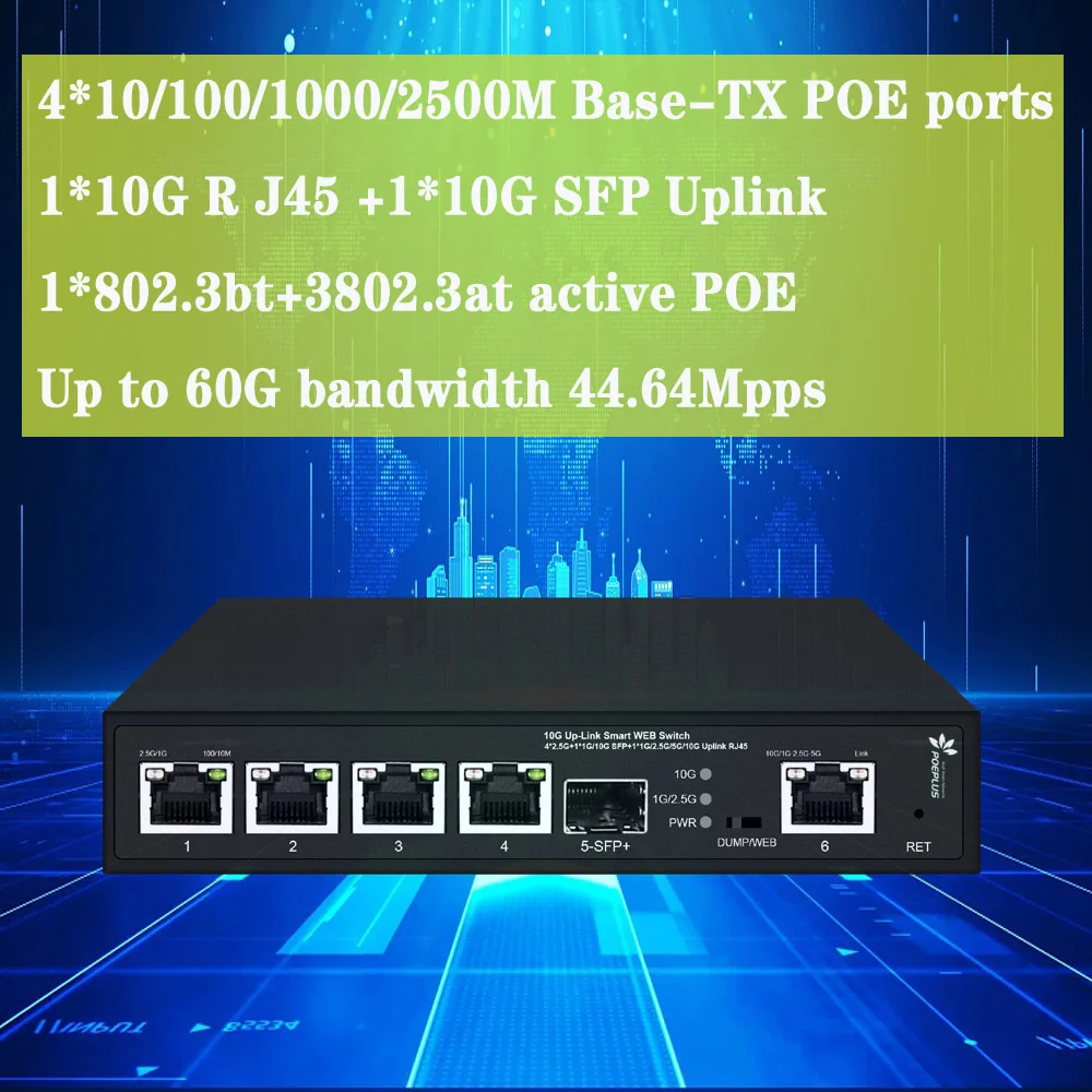 Imagem -02 - Switch Ethernet Poe ou Rj45 Portas Portas 10 Gigabit Uplink Gerenciamento da Web l2