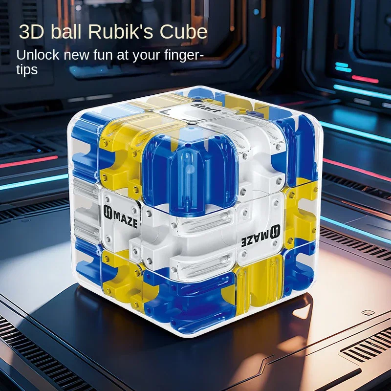 3D Maze Magic Cube Six-sided Transparent Puzzle Speed Cube Cubes Maze Toys For Children's Educational Toys Birthday Party Gift