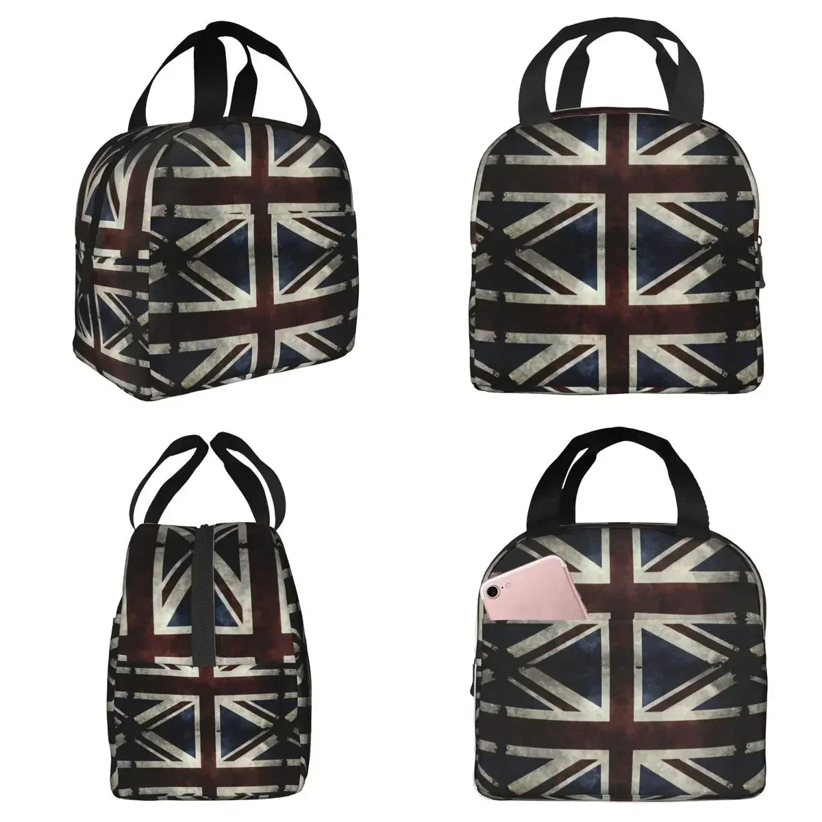Union Jack Flag Of The UK Insulated Lunch Bag for Women Office Cooler Thermal Food Box Tote Portable Lunch Boxes Container