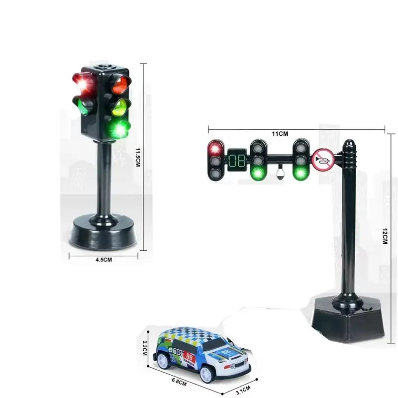 1 مجموعة أضواء التوقف نموذج الأطفال الصغار تعليم السلامة إشارة المرور ألعاب ألغاز الملحقات المشهد علامة طريق مع الضوء والصوت #6