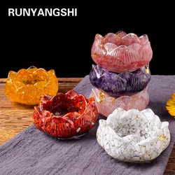 1pc Natural Crystal Dropper Resin Reiki Stone Candle Base Degaussing Cornucopia Healing Meditation Decoration home decoration