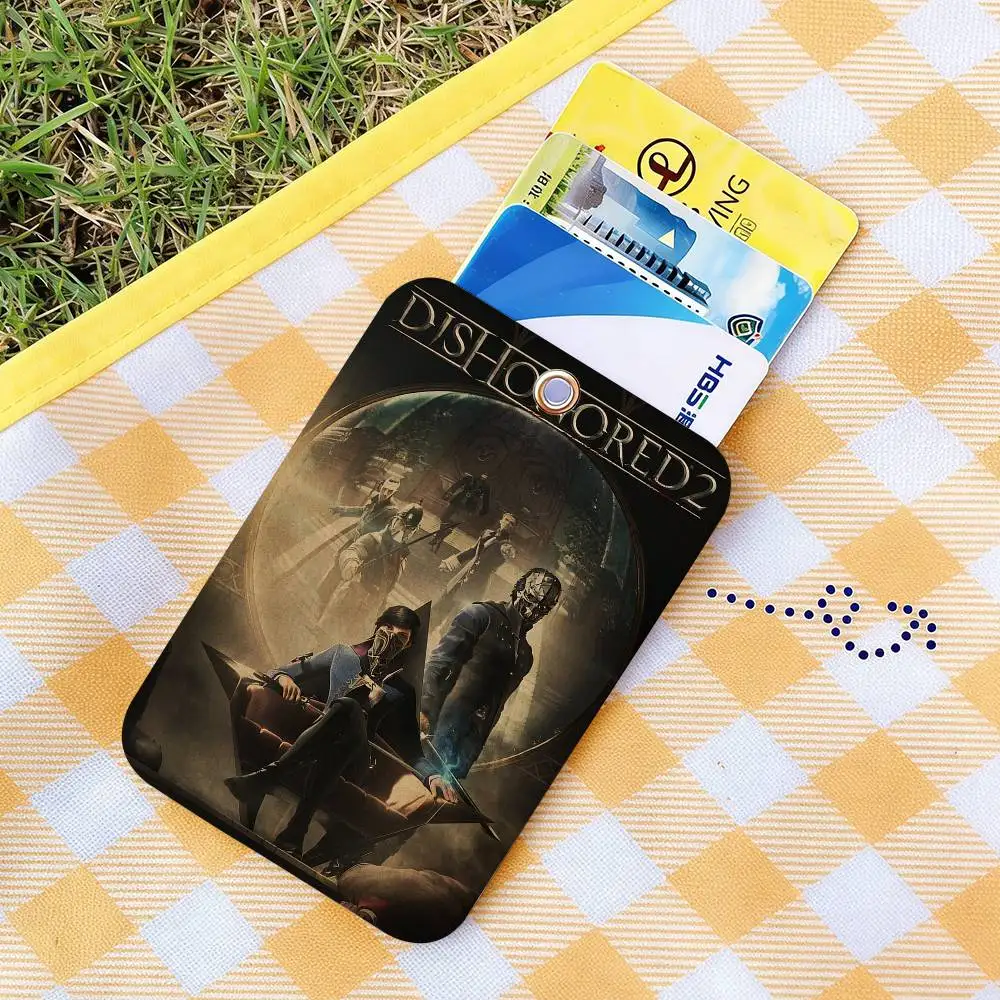 Dishonored 2 Game PU Soft Leather Rectangular Key Card Holder Induction Elevator Protection Cover Youth Faion Accory