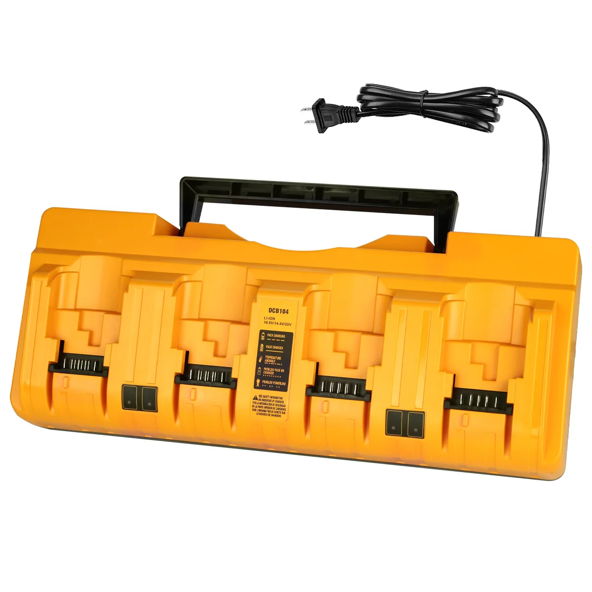 NEUES DCB104 Li-Ionen-Akkuladegerät mit 4 Anschlüssen und 3A Stromstärke für DeWalt 10,8V 12V 14,4V 18V 20V FlexVolt 20V 60V DCB127 DCB105 DCB118 – Detail 2