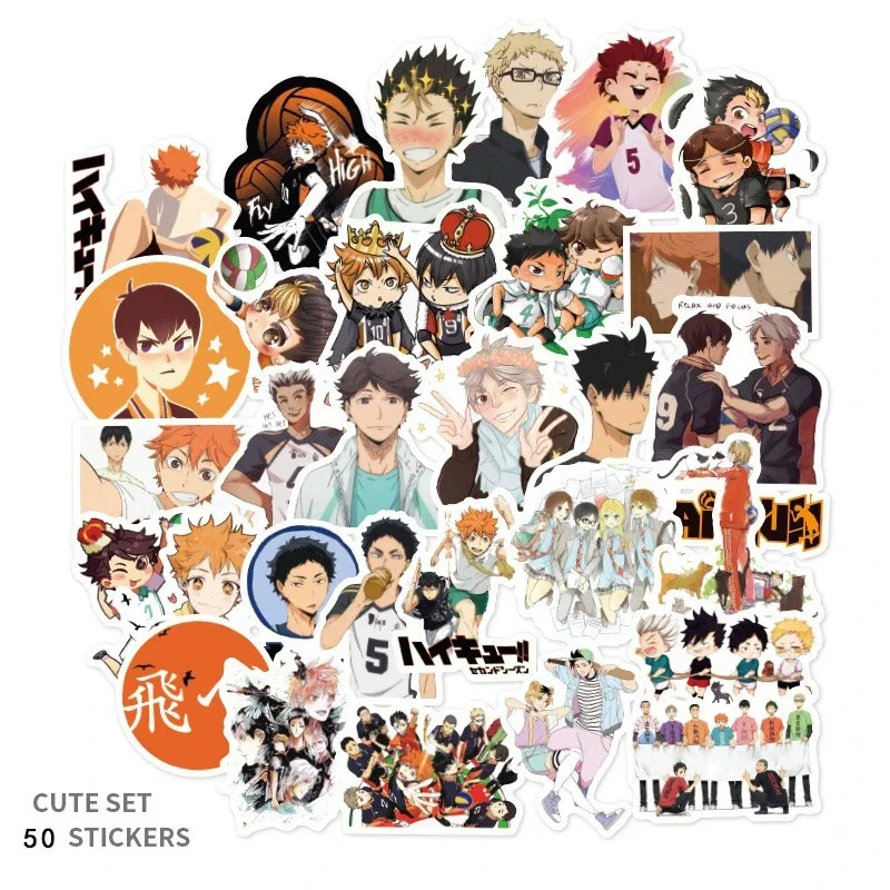 52/30/10PCS Hinata Shouyou Kageyama Tobio Sawamura Daichi Tanaka Ryuunosuke Cartoon Graffiti Sticker Tablet Waterproof Sticker