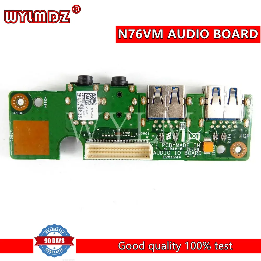 

N76VM AUDIO BOARD For Asus N76V N76VM N76VZ N76VB N76VJ Audio USB 3.0 IO Board USB Board