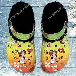 Nursing Shoes Medical Plush Clogs for Women Men Work Comfortable EVA Shoes Winter Warm Strap Clog Slip on Sandals Custom