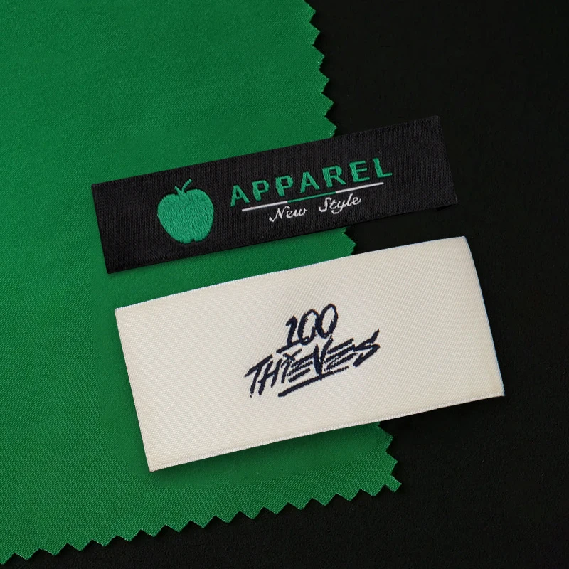 

Customized Fabric Sewing Clothing Labels for Garment Brand Logo Woven With Personalized Name Clothes Tags For Dress