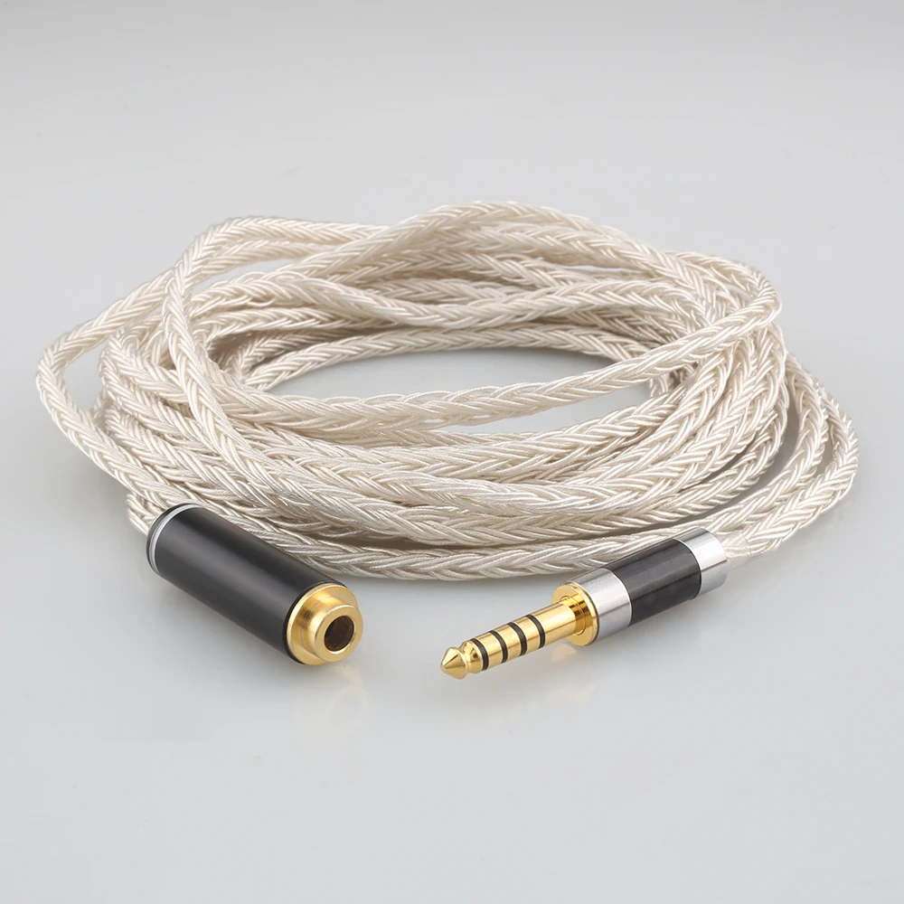 

New 16 Core OCC Silver Plated Headphone Earphone Extension Cable For xlr 2.5mm 3.5mm 4.4mm 6.5mm male to 4.4mm female