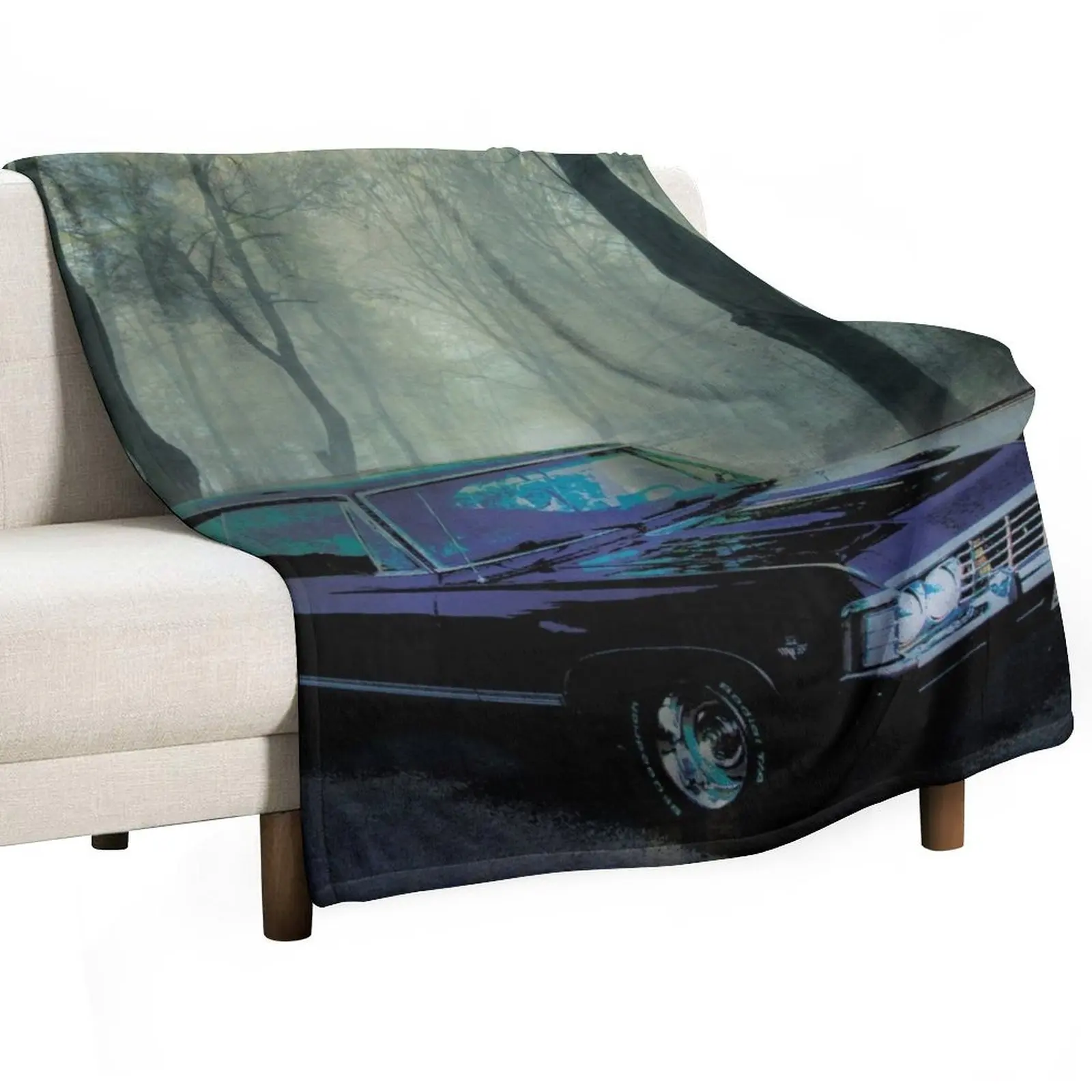 Secluded Drive - Inspired by Supernatural Throw Blanket Cozy Microfiber Throw Blanket for Home Bedroom