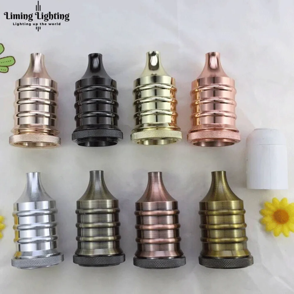 8 colors aluminum Retro Vintage Edison E27 Screw Bulb Antique Brass Base Lamp Bulb Holder for DIY Pendant Lighting Socket