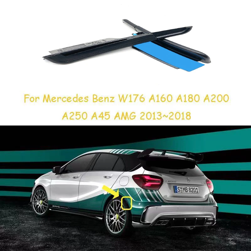 Carbon Fiber Rear Bumper Cover Trim Fender Flare Extension Wheel Eyebrow For Mercedes W176 A160 A180 A200 A250 A45 AMG 2013-2019