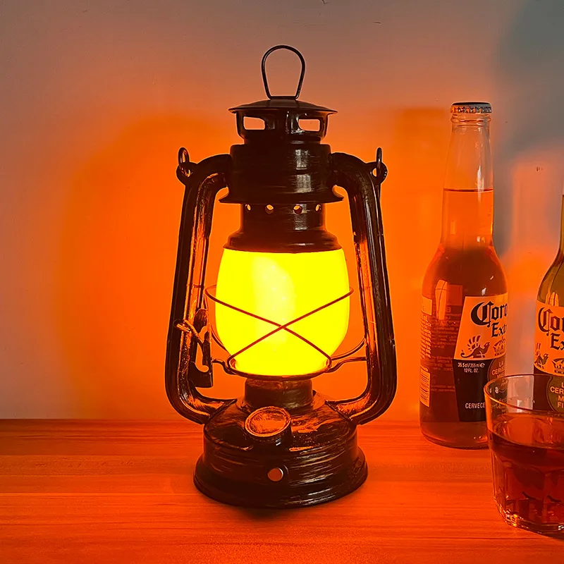 

Portable Retro Classic Kerosene Bar Table Lamp Dimmable Industrial Creative Cafe Restaurant Desktop Night Lights Flickering Lamp