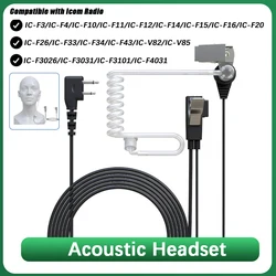 Air Tube Headphone for IC-F4011 IC-F3230D ICOM Radio IC-F14 Acoustic Headset IC-F21 Walkie Talkie Earpiece with PTT IC-F3 IC-F25