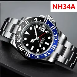 Corgeut NH34 GMT 40mm Luxury Men Watches Automatic Mechanical Wristwatches Luminous 100m Waterproof Sapphire Reloj Man for Watch