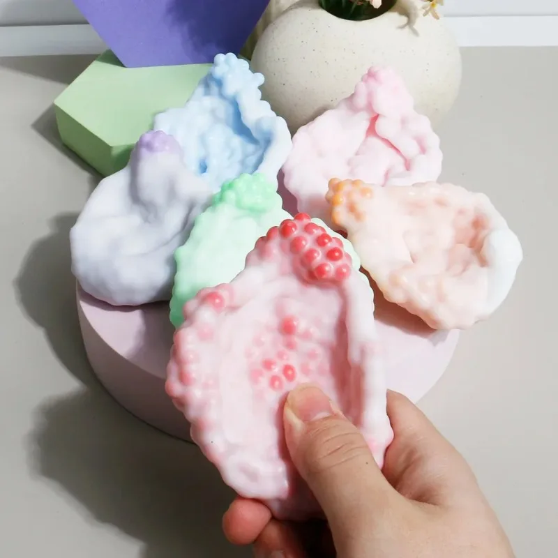 ลูกบอลบีบคลายเครียด ของเล่นบีบคลายความเครียด ของเล่นเสริมพัฒนาการทางประสาทสัมผัส สำหรับผู้ใหญ่และเด็ก เนื้อนุ่ม บีบแล้วคืนรูปช้าๆ ของขวัญสำหรับสำนักงานและบ้าน