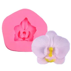 3D Simulation Orchid Silicone Mold Kitchen Baking Tool Rose Flower Phalaenopsis Fondant Chocolate Jelly Cake Decor Plaster Mould