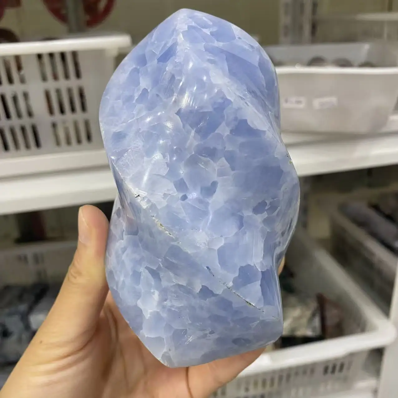 Natural Blue Calcite Crystal Quartz Torch, For Healing Energy, Home Decoration, Purification Meditation, Divination