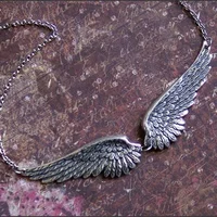 Vintage Angel Wings Feather Choker Big Pendant Aesthetic Link Chains Statement Necklace for Women Collar Bib Wedding Tribal Gift - Image 4
