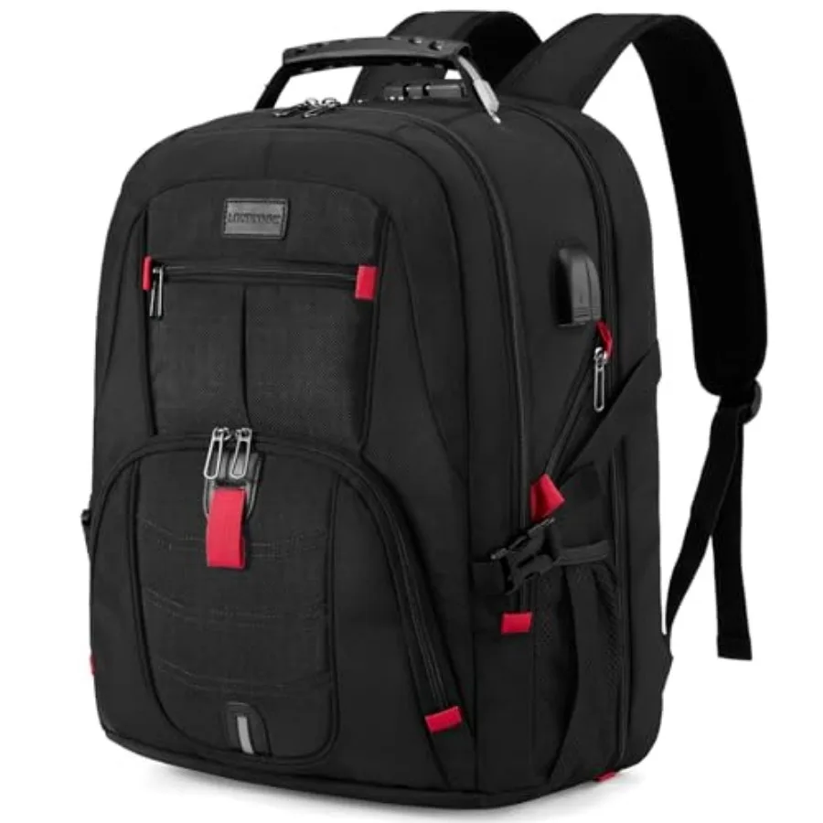 

Laptop Backpack for Men Women, Waterproof Anti-Theft Travel Backpack with USB Charging Port and Lock