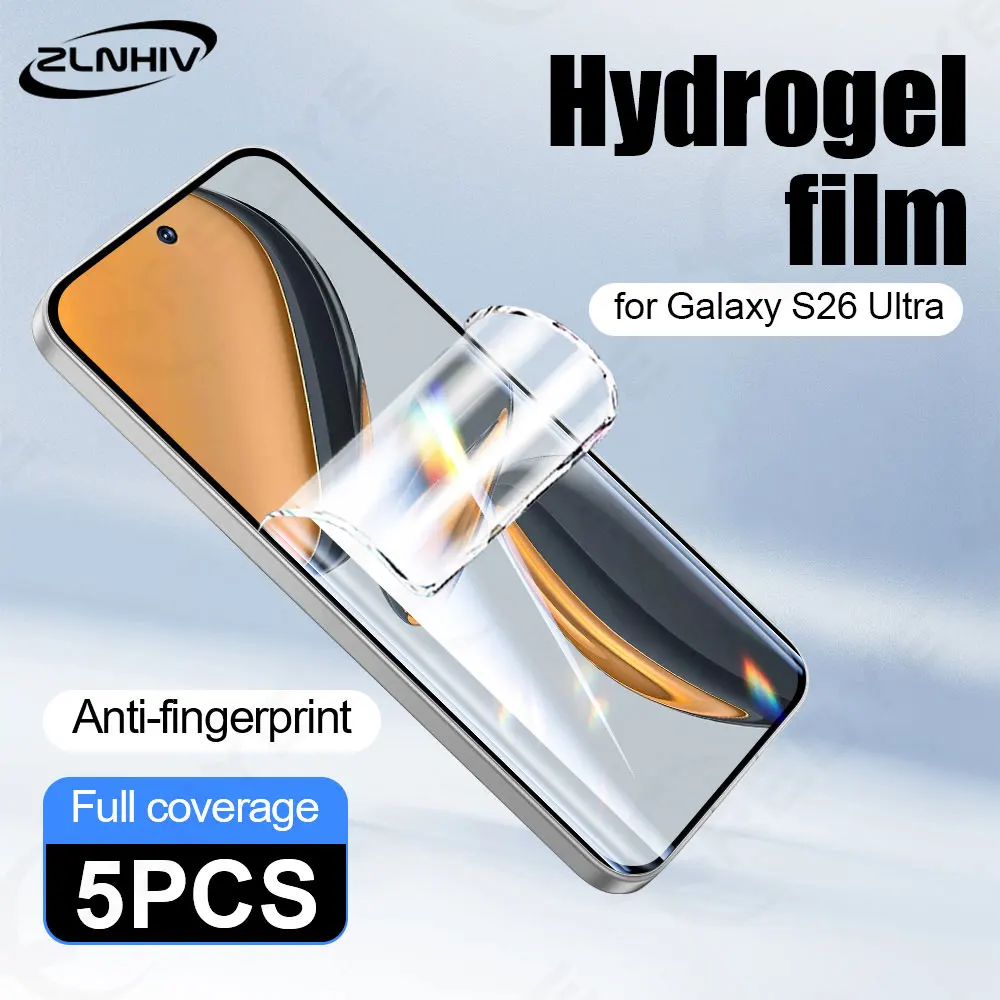 5Pcs hydrogel film For Samsung S26 Ultra phone screen protector S25 FE protective film S24 S23 soft full cover S22 S21 plus S10