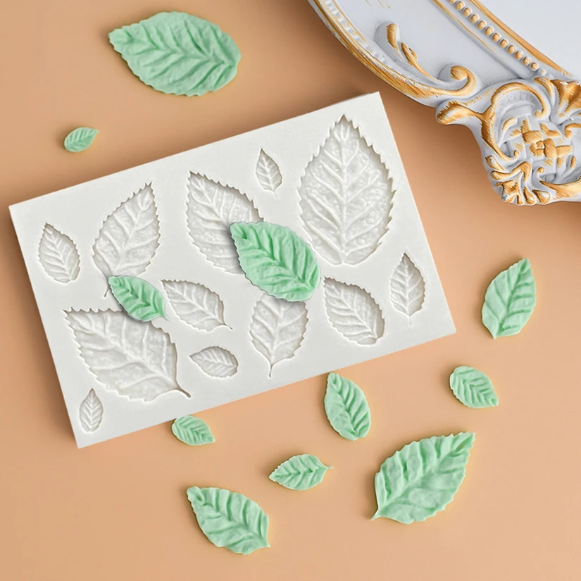 Rose Leaves Silicone Sugarcraft Mold Resin Tools Cupcake Baking Mould Fondant Cake Decorating Tools