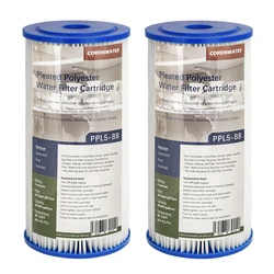 Coronwater-Cartouche filtrante en polyester plissé pour toute la maison, filtre à sédiments, 4.5x10 pouces, 2 paquets