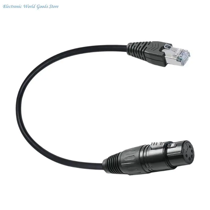 A3PD Premium XLR5P إلى RJ45 Interconnects كابل محول 50 سم قفل التصميم مرنة طلاء PVC لأنظمة الإضاءة المسرحية #4
