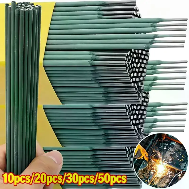 10/20/30/50PCS Green Welding Electrode Solder Wires Rod Low Temperature Easy Melt Carbon Steel Cored Wire Rod Pipes Solder