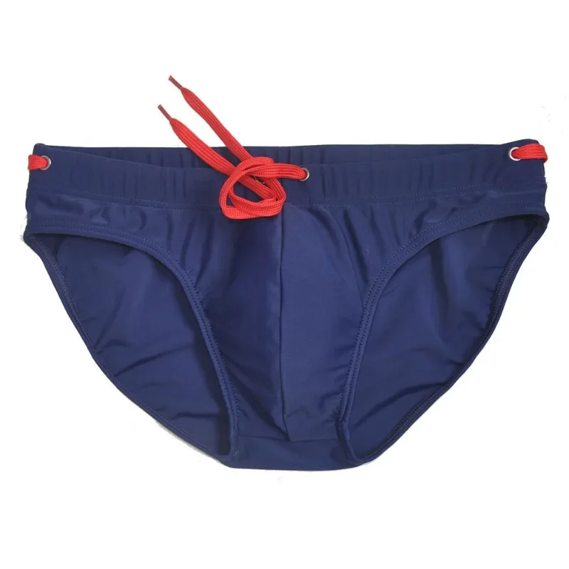 2025 new fashion men's solid color triangle swimming trunks fashion catwalk triangle swimming trunks hot spring beach pants UXH