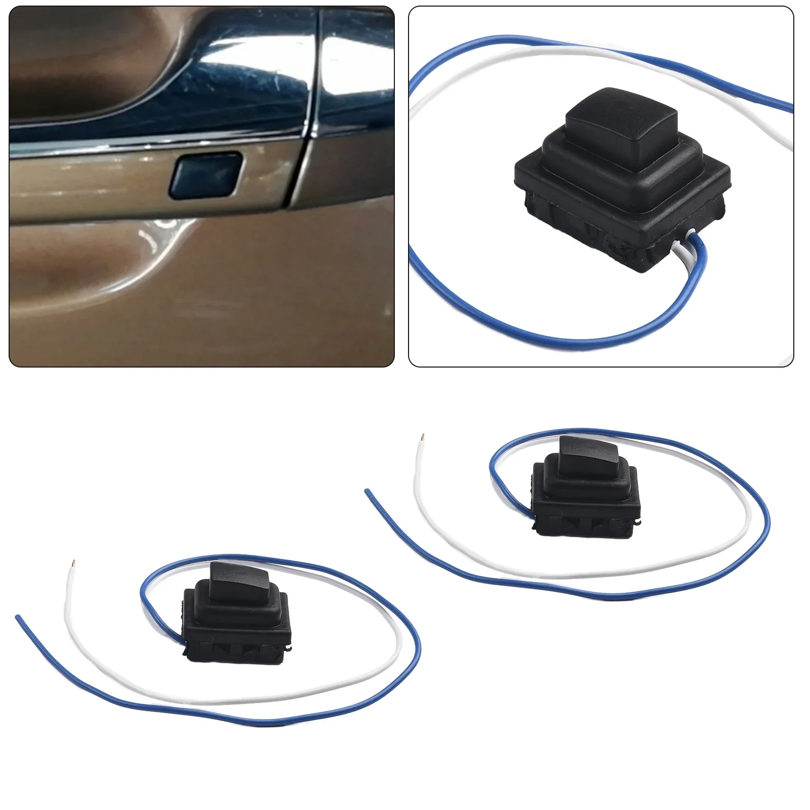 New Practical Button Switch Front Door Handle 2PCS 2x 82651D3710 82661D3710 Black For Hyundai Tucson 2016-2020