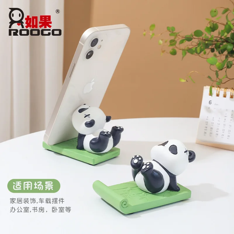 

Creative Cute Panda Phone Stand Resin Ornament Home Desktop Lazy Chaser Desktop Tablet Support Stand