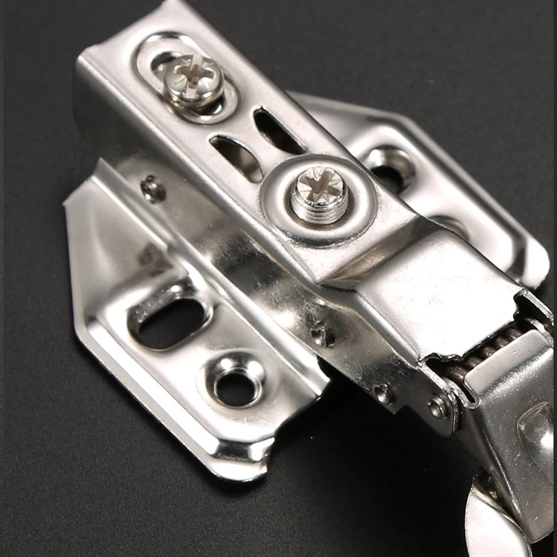 2/10 Pcs Stainless Steel Cabinet Door Hinges Hydraulic Damper Buffer Soft Close Quiet Wardrobe Door Concealed Hinges with Screws