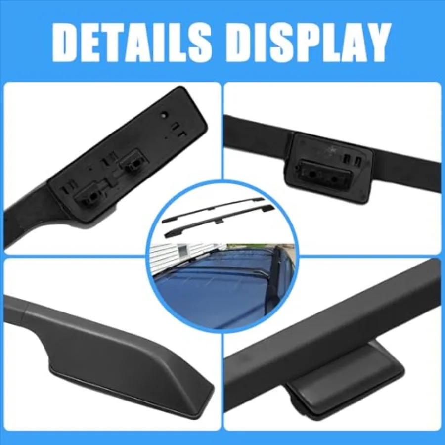 혼다 오디세이 2011-2017 호환 루프랙 사이드 레일 크로스바 4개, 블랙 루프 레일, 짐을 안전하게 운반하기 위한 제품