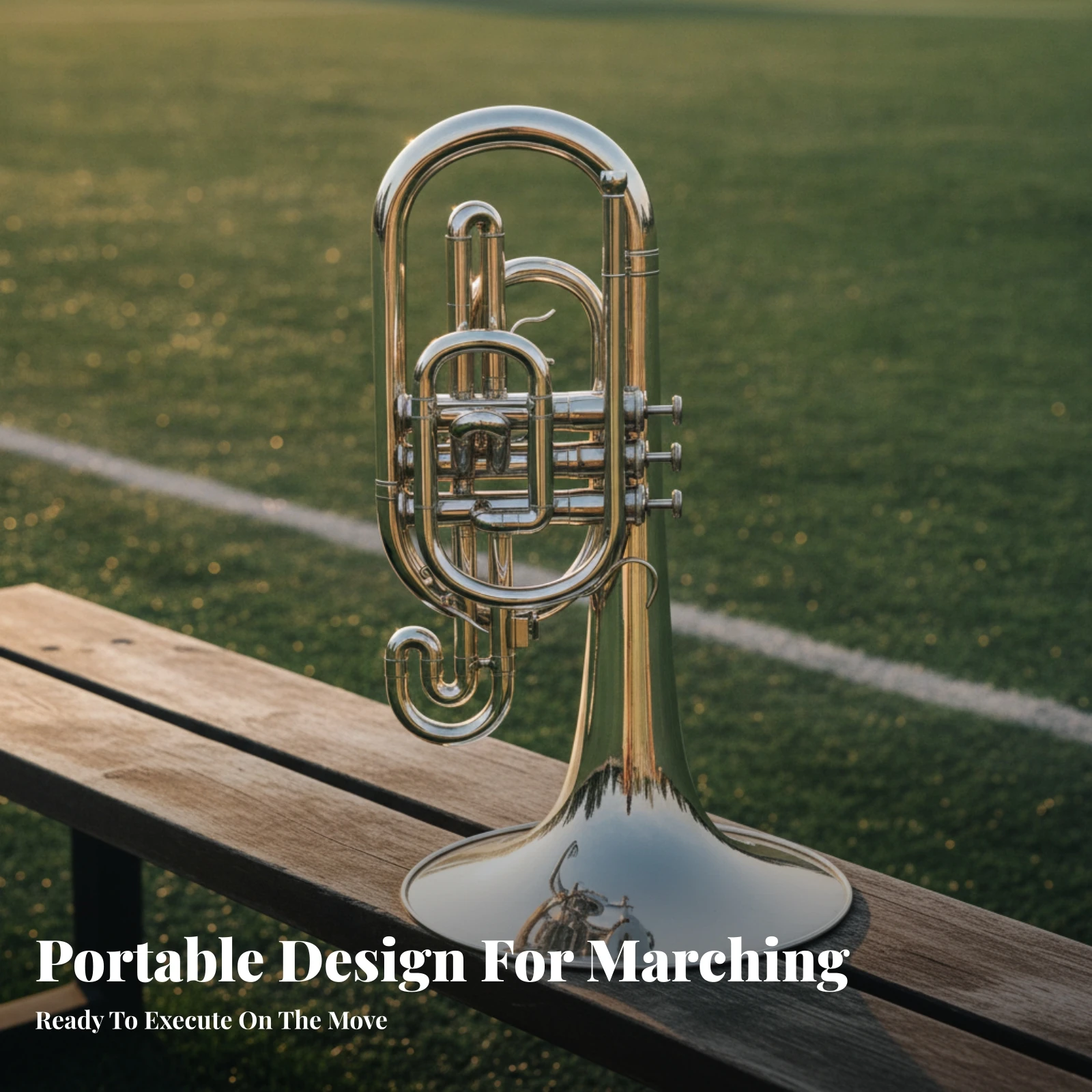 B-Flat Mellophone Compact Mellophone Lightweight Reinforced for Marching Band Players, Outdoor Performances, School Ensembles