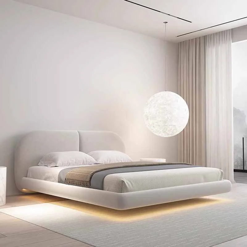 Cama doble de diseño moderno para el hogar, mueble de matrimonio con diseño de Loft Simple, de madera, con diseño de Letto para dormir, color blanco