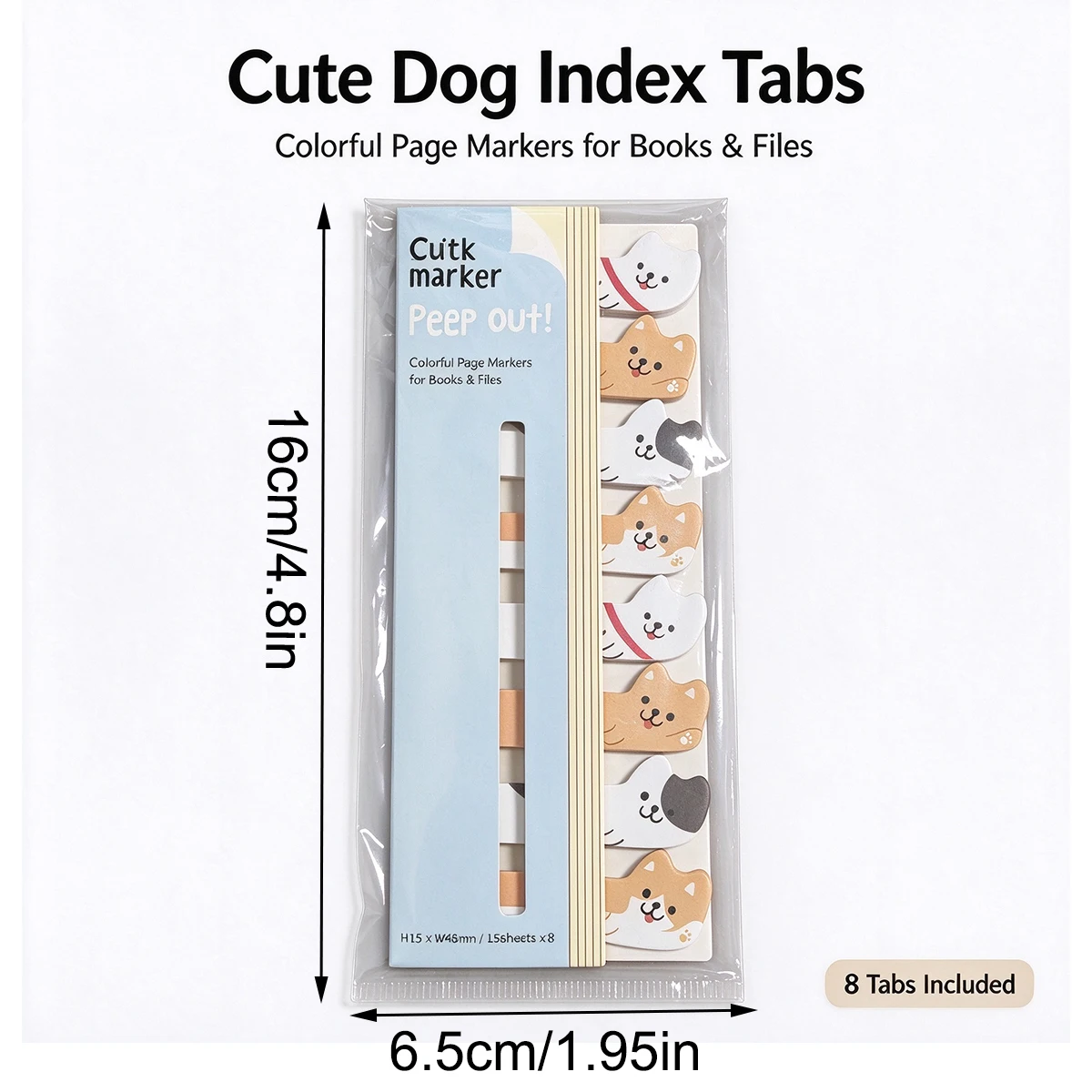 Dog index tags, decorative page tags, self-adhesive file tags for book and document classification