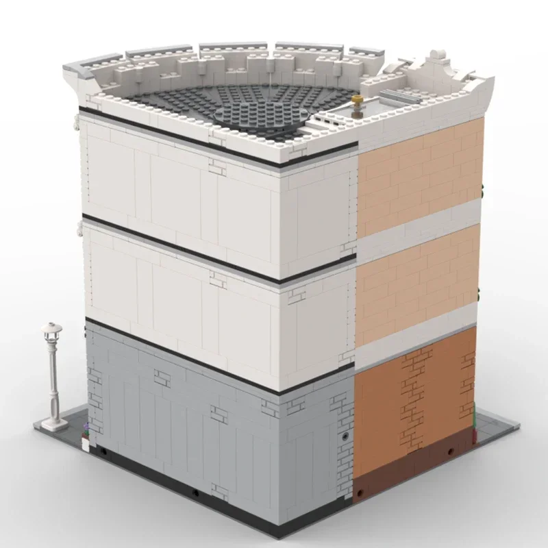 어반 스트리트 뷰 모델 Moc 빌딩 브릭 코너 버치 뱅크 나노 기술 모듈러 블록 선물, 크리스마스 장난감, DIY 세트 조립
