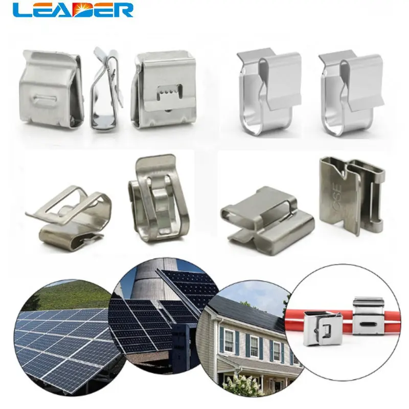 10/50/100PCS Stainless Steel Solar Cable Clip Wire Clamps Trailer Frame for 2 Solar PV Wire Management Clip Wiring Cable Clamp