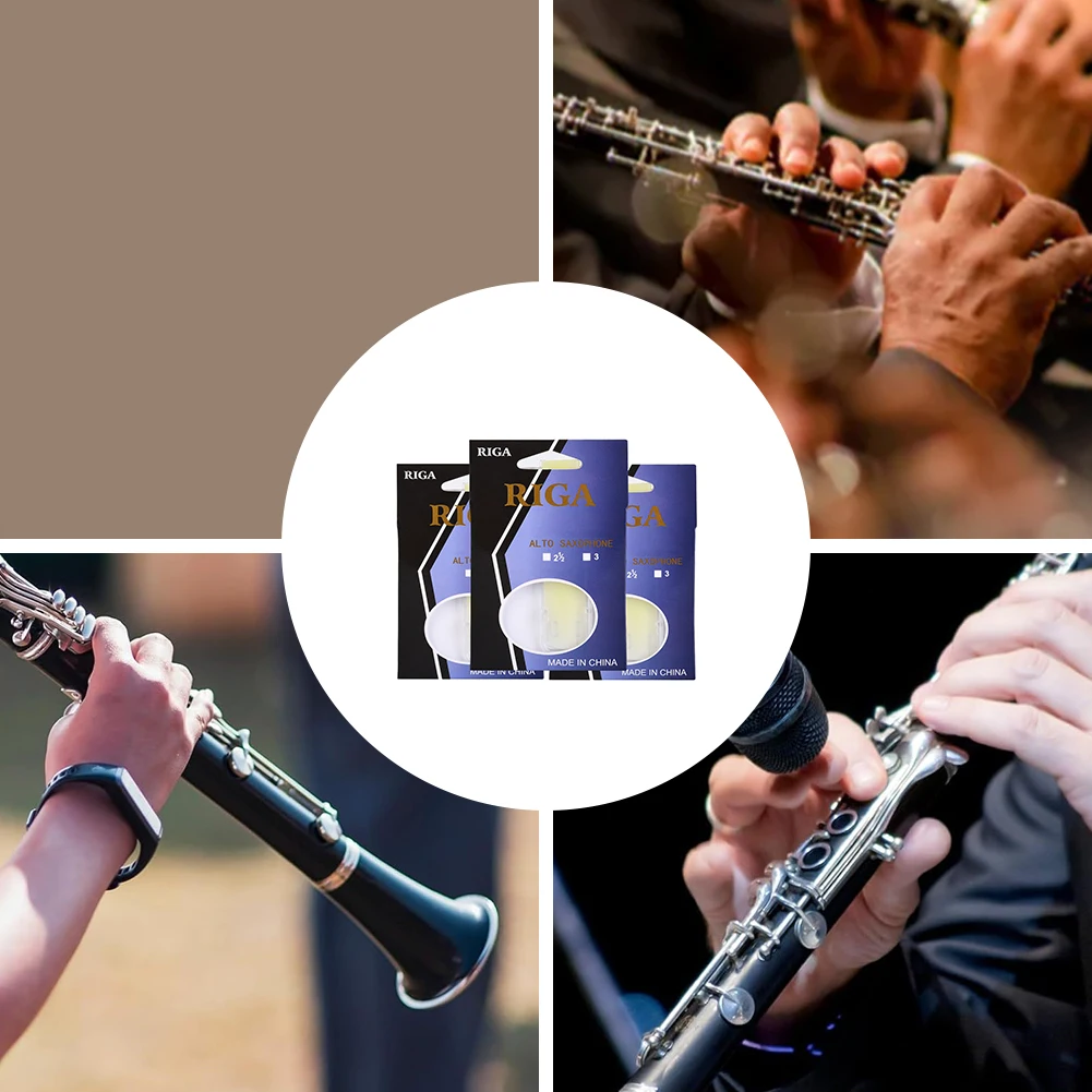 3PCS Alto Saxophone Reeds Strength 1.5 2.0 2.5 Resin Alto Sax Reeds Sax Parts Repair Reed for Musical Instrument Accessories