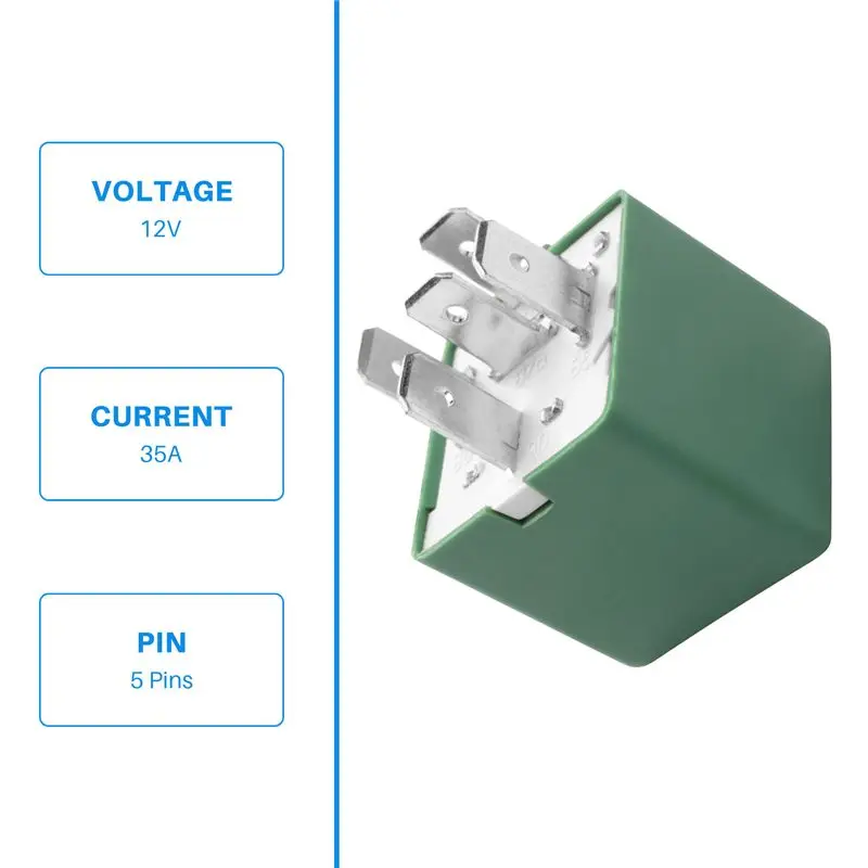 A73X-12V 35A 5 Pins Cooling Radiator Fan Relay Green 6547TX For 206 207 306 307 406 407 807