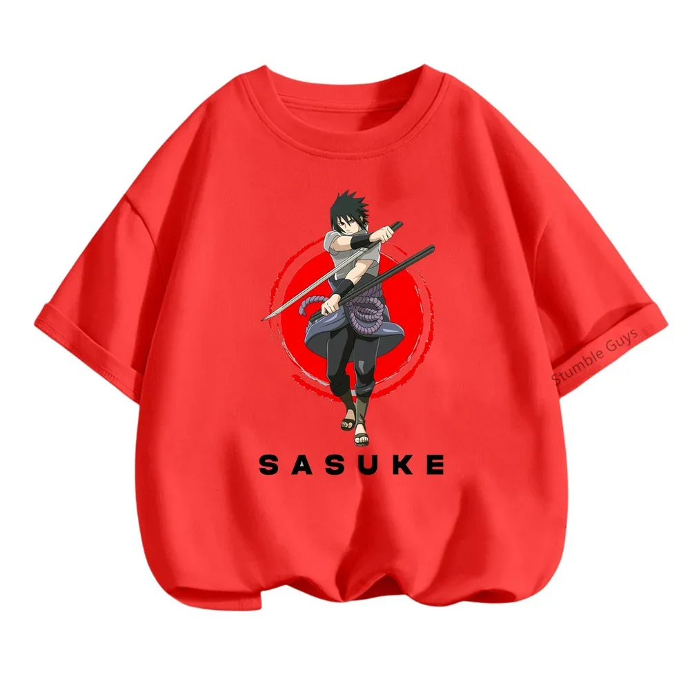 Anime Narutos Children T-Shirt Kawaii Sasuke Tshirt Cartoons Children Casual Clothes Tee Shirt Kid Girl Boy Fashion Y2K Top