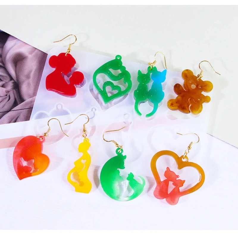 DIY Crystal Earrings Silicone Mold Ear Drops Epoxy Resin Mould Irregular Ear Rings Jewelry Making Tool Unique Accessory