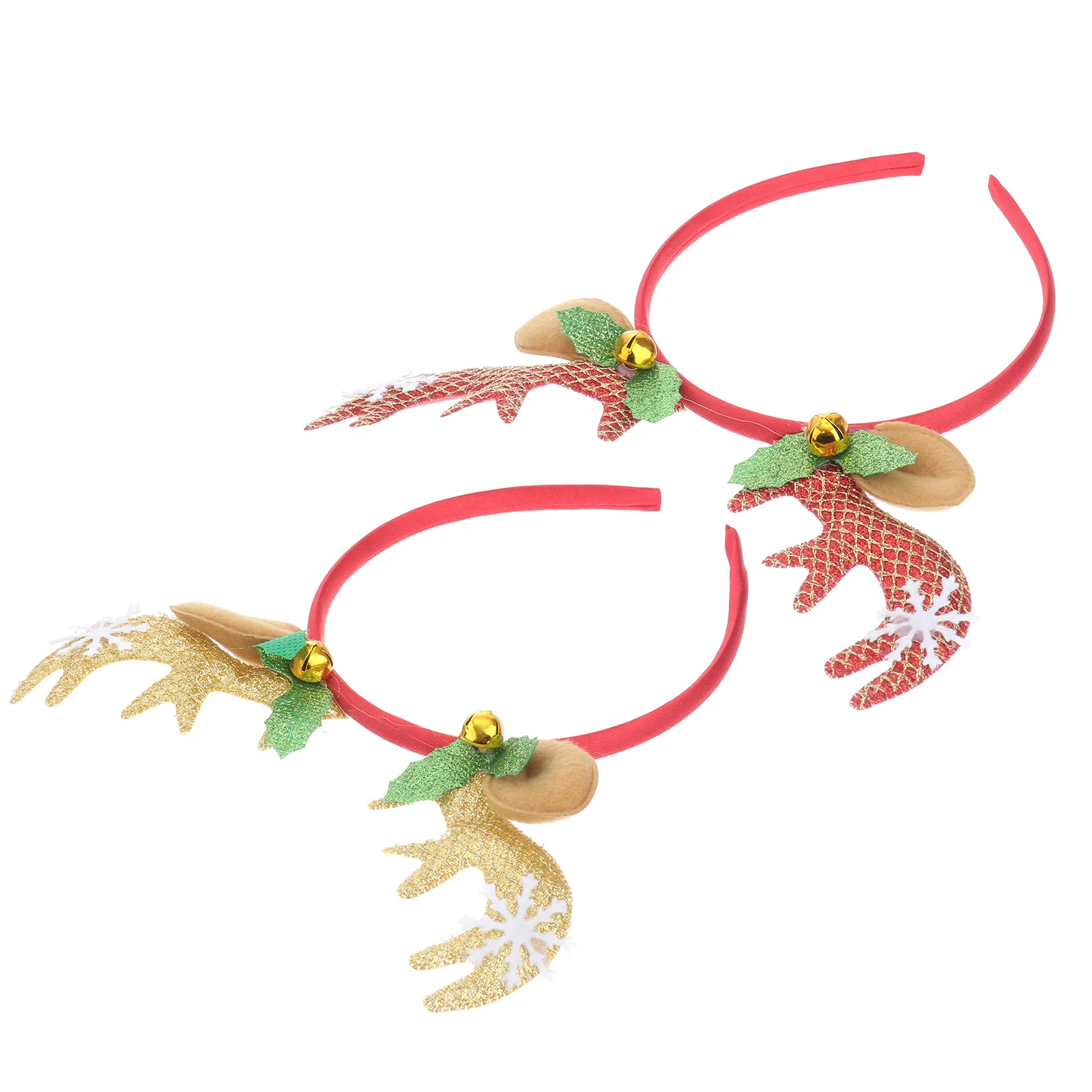 

2Pcs Christmas Antler Hair Hoops Party Headband Costume Headdress for Women Girls Kids Elegant Festive Deer Hairbands